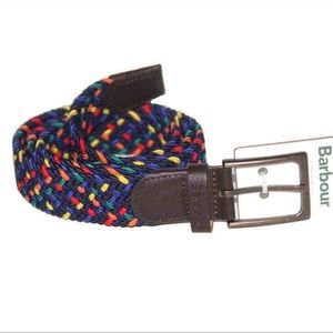 Barbour Tartan Ford Braided Belt in Multicolor with Stretch